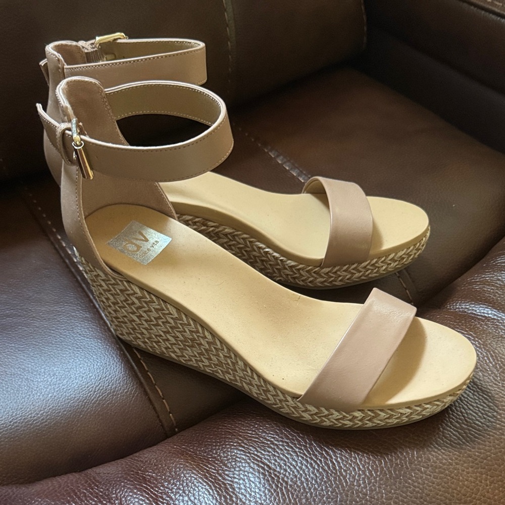 Dolce Vita Tan Ankle Strap Wedges